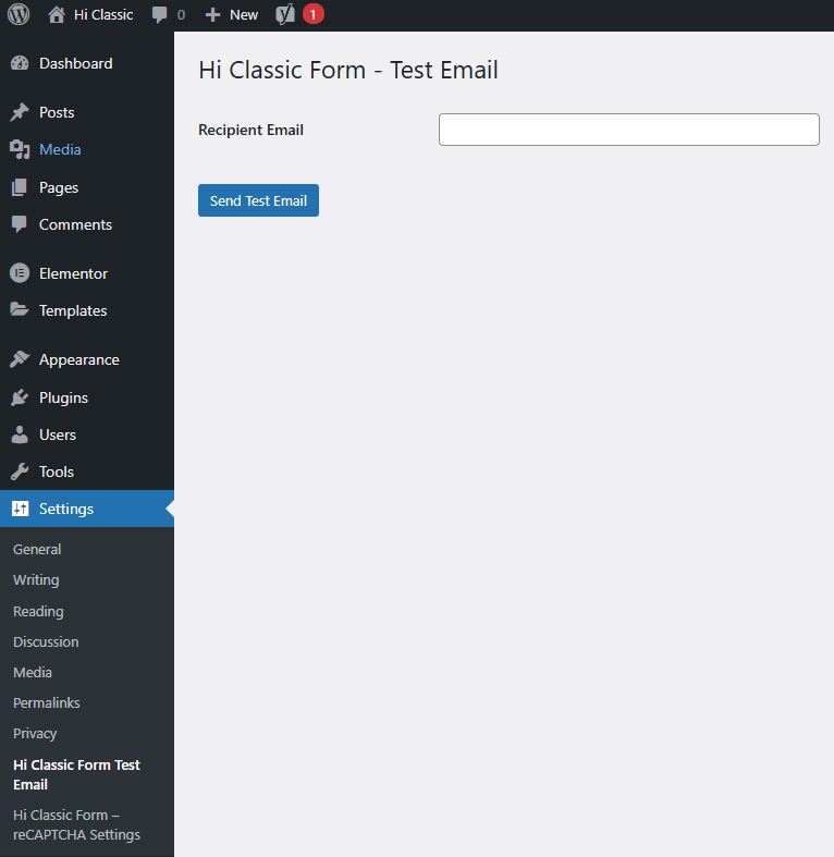 Contact Form Setting